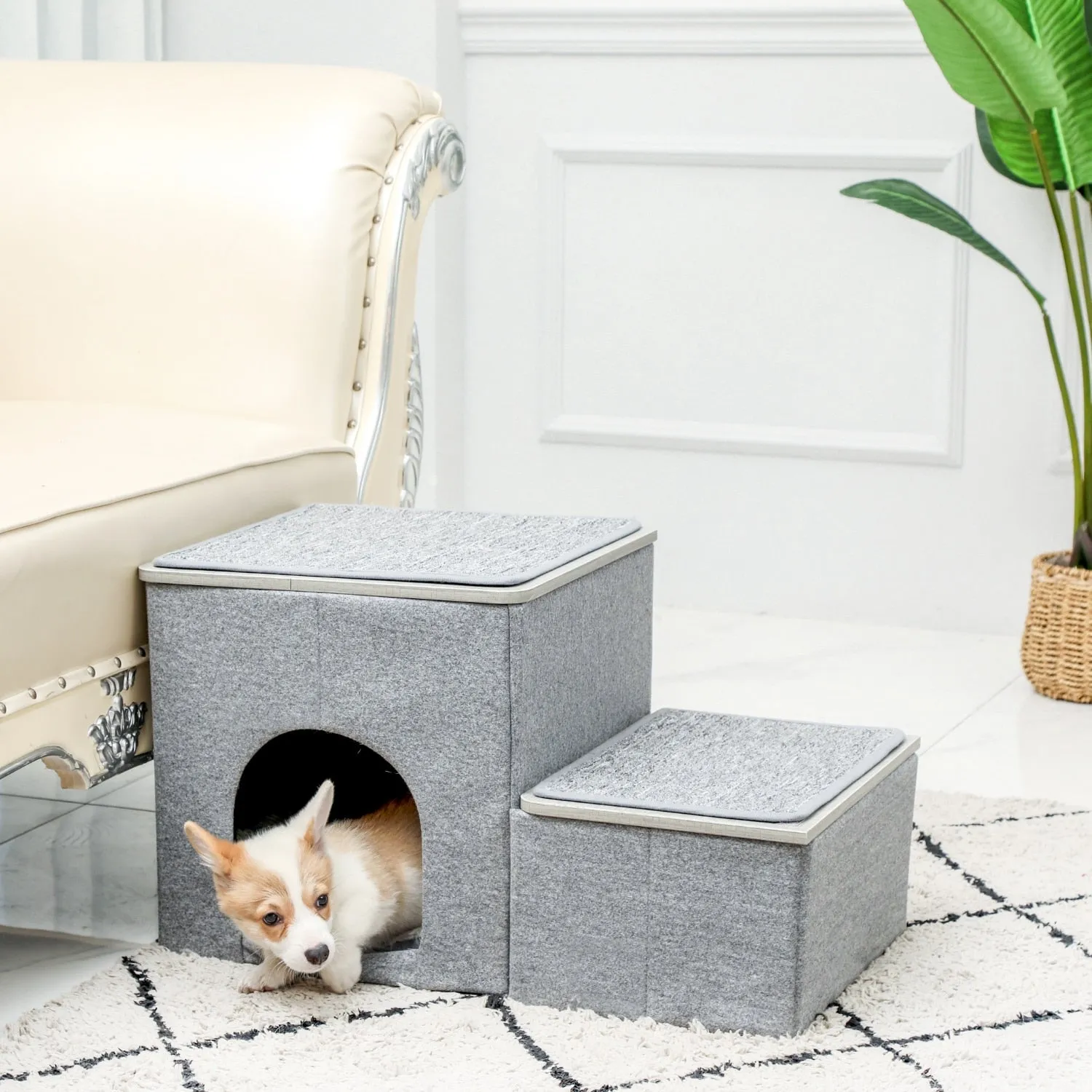2 in 1 Pet Stairs Ramp w/ A Deluxe Pet House