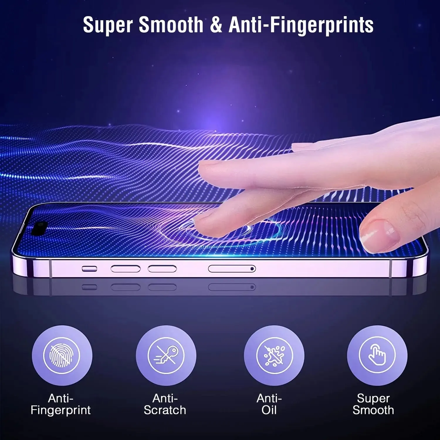 2Pcs Privacy Screen Protectors Tempered Glass Screen Film Full Coverage Screen Protector
