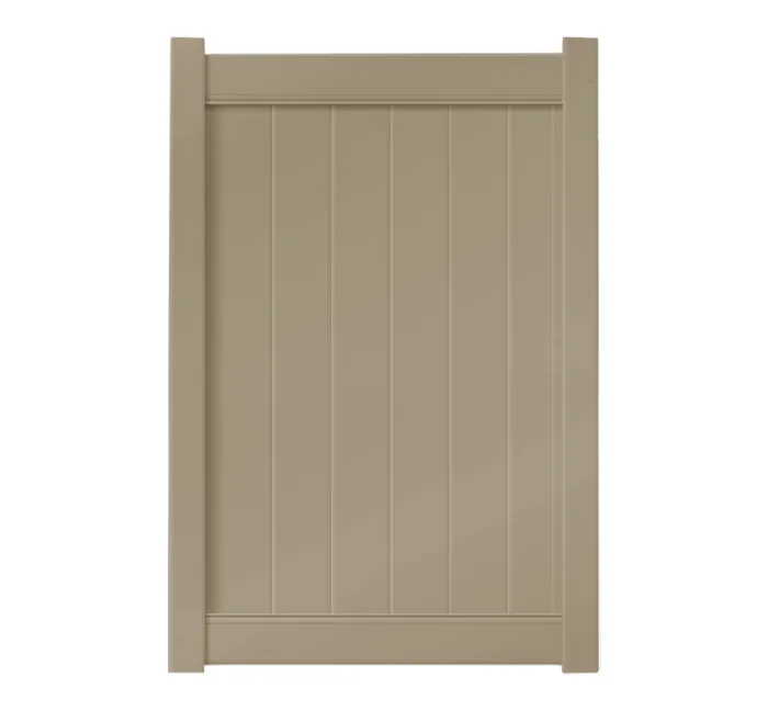 4' x 6' Khaki Single Swing Vinyl Gate