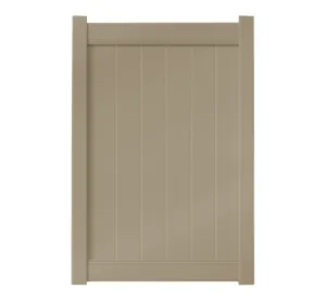 4' x 6' Khaki Single Swing Vinyl Gate