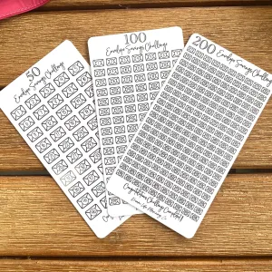 50, 100, 200 Envelope Savings Challenge Cards