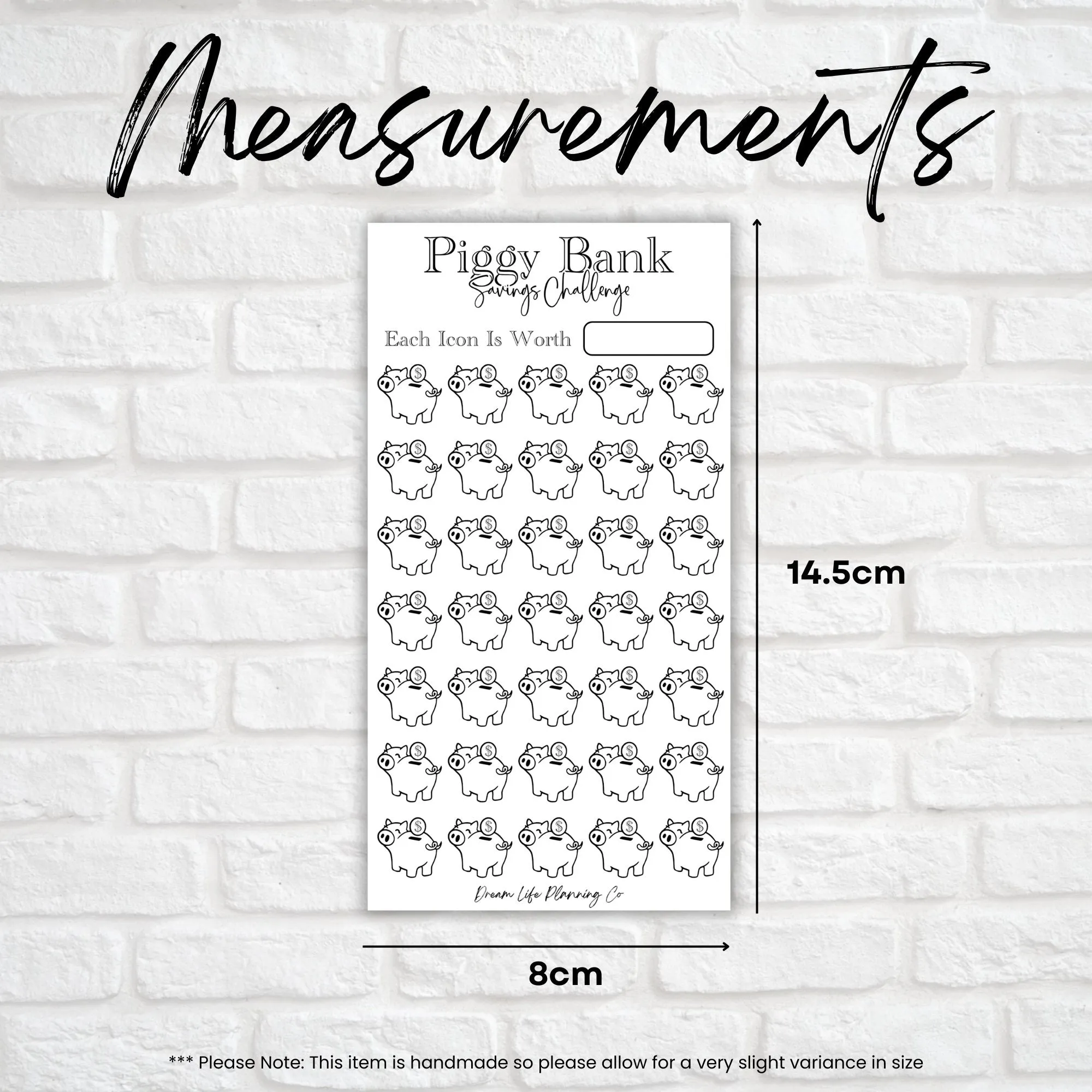 50, 100, 200 Envelope Savings Challenge Cards