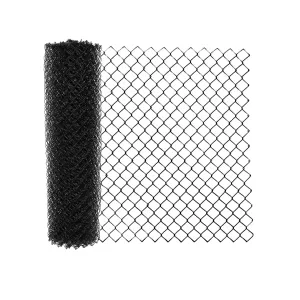 Aleko Galvanized Steel Chain Link Fence Fabric - 5 x 50 Feet - 9.5 AW Gauge - Black