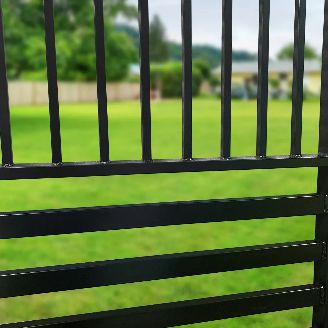 Aleko Steel Dual Swing Driveway Gate - Barcelona Style - 14 x 6 Feet