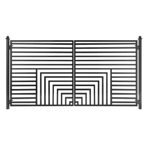 Aleko Steel Dual Swing Driveway Gate - Florence Style - 14 x 6 Feet
