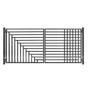 Aleko Steel Dual Swing Driveway Gate - Kyiv Style - 14 x 6 Feet