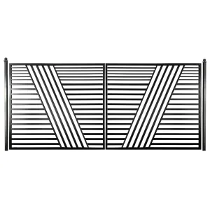 Aleko Steel Dual Swing Driveway Gate - Sofia Style - 12 x 6 Feet