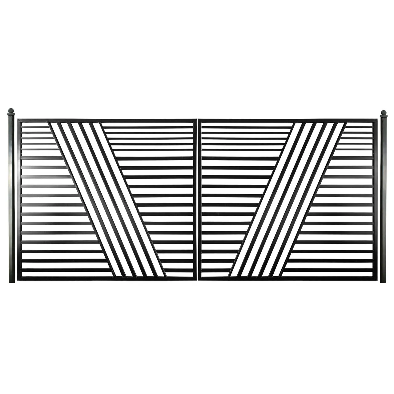 Aleko Steel Dual Swing Driveway Gate - Sofia Style - 12 x 6 Feet