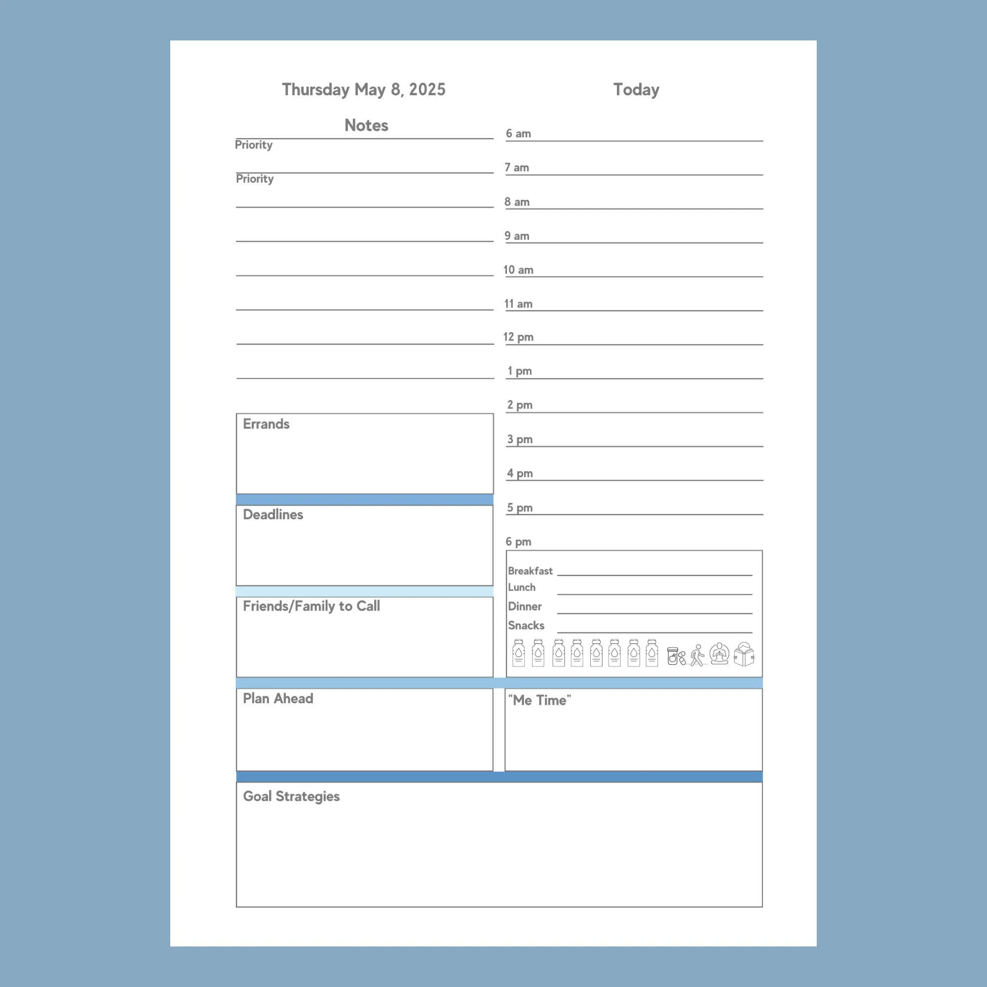 All in One Planner 2025:  Indigo Bloom