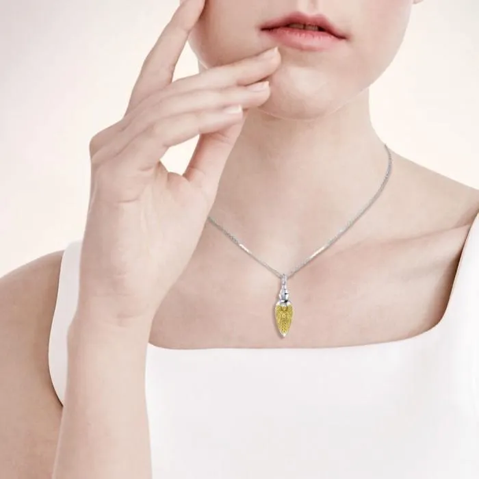 Archangel Uriel Silver and Gold Vial Pendant MPD4068