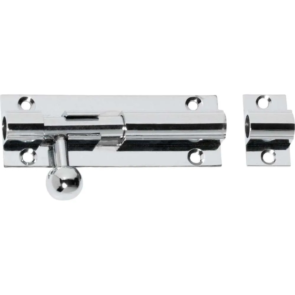 Barrel Bolt 3" Chrome Plated w/ Screws