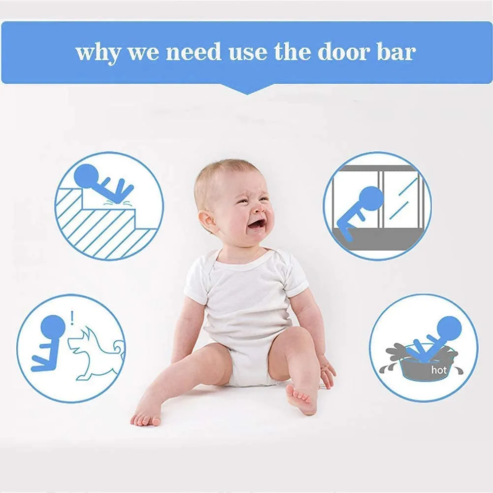 Baybee Auto Close Baby Safety Gate with Easy Walk-Thru Child Gate for House, Stairs, Doorways (White 75-85Cm)