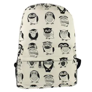 Canvas Travel Satchel Shoulder Bag Owl Backpack Canvas Women Bagpack Animal Backpacks Girl Cartoon Bag Cute Kids School Bag