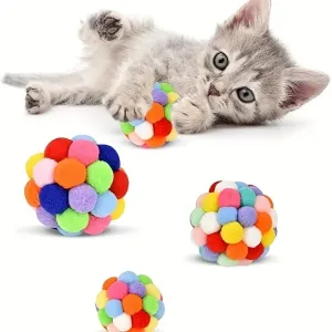 Cat Plush Bell Ball Toys Set