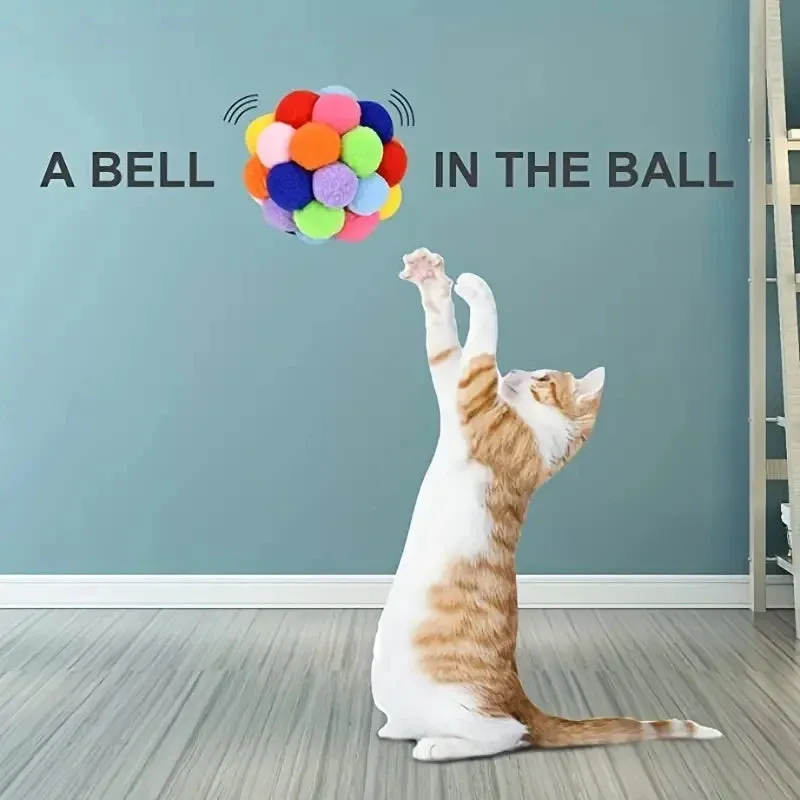 Cat Plush Bell Ball Toys Set