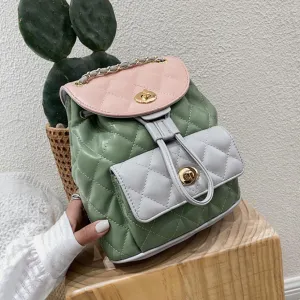 Christmas Gift School Backpacks 2021 New High-quality PU Leather Women's Designer Chain Shoulder bag High capacity Travel Books Rucksack