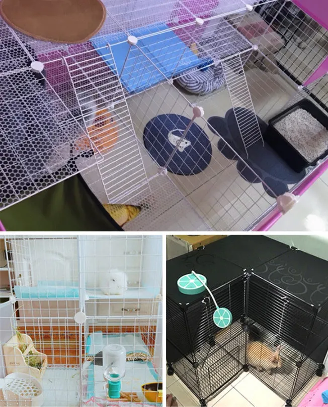 DIY Cage Playpen Fence Small Animal Cage System for Indoor Outdoor (Metal 1.5cm)