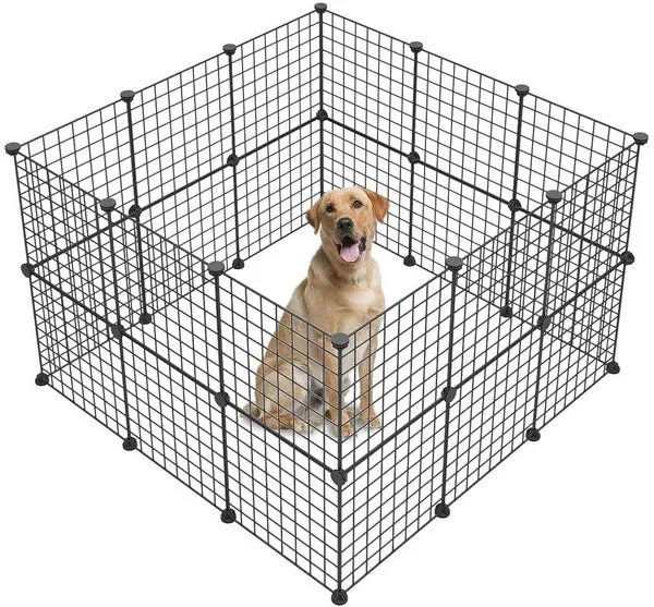 DIY Cage Playpen Fence Small Animal Cage System for Indoor Outdoor (Metal 1.5cm)