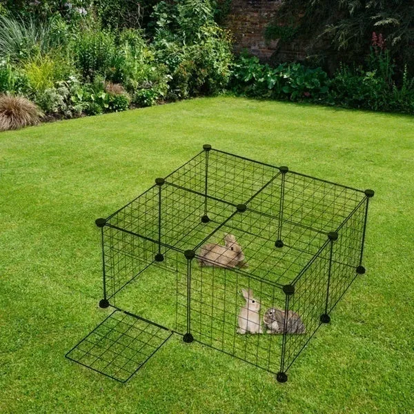 DIY Cage Playpen Fence Small Animal Cage System for Indoor Outdoor (Metal 1.5cm)