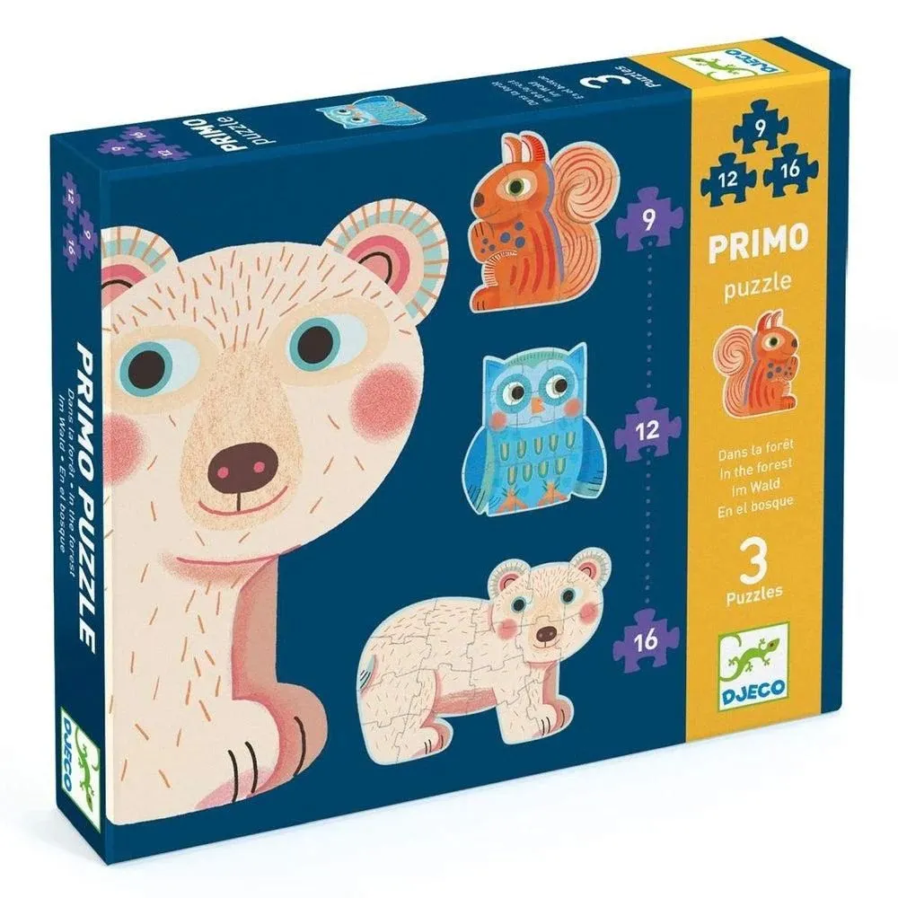 Djeco Primo Puzzle- In the Forest,  9,12,16pcs