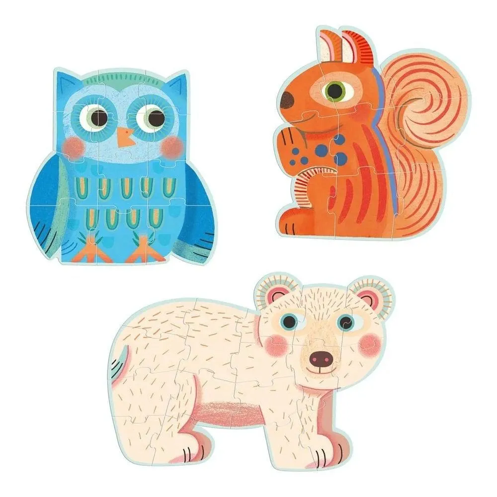 Djeco Primo Puzzle- In the Forest,  9,12,16pcs