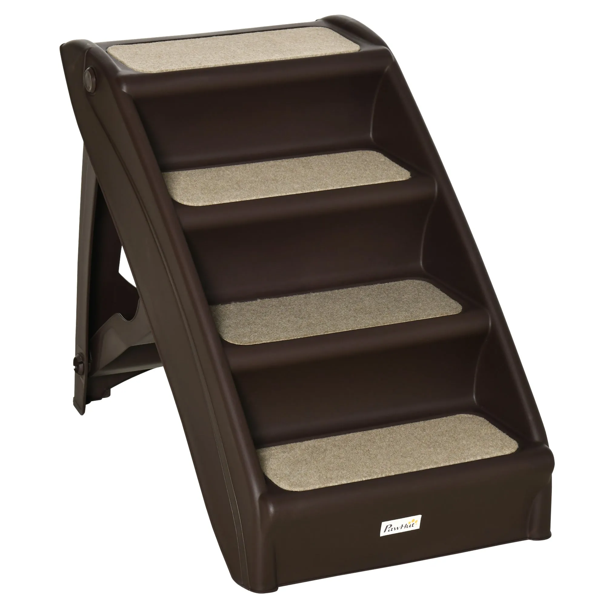 Foldable Pet Stairs for Cats, 62cm - Dark Brown