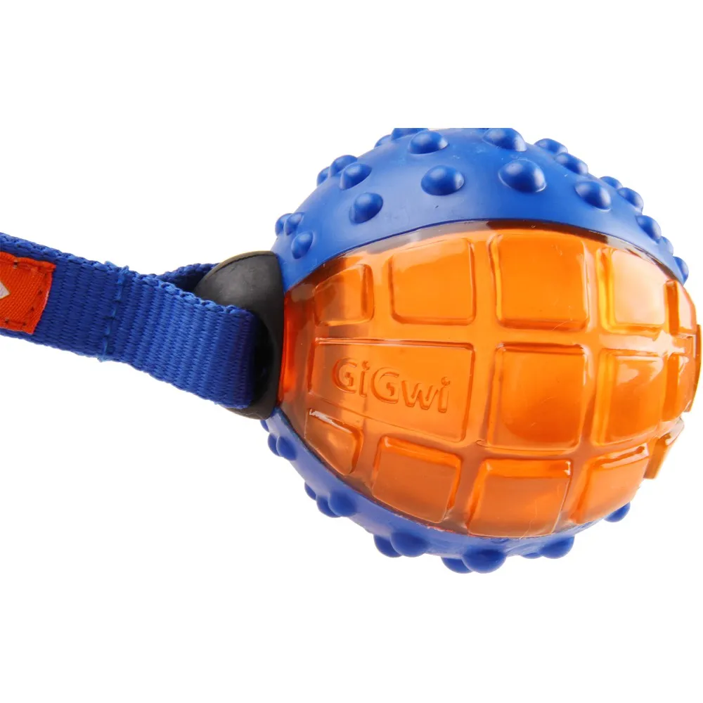 GiGwi Push To Mute Ball Dog Toy (Blue/Orange)