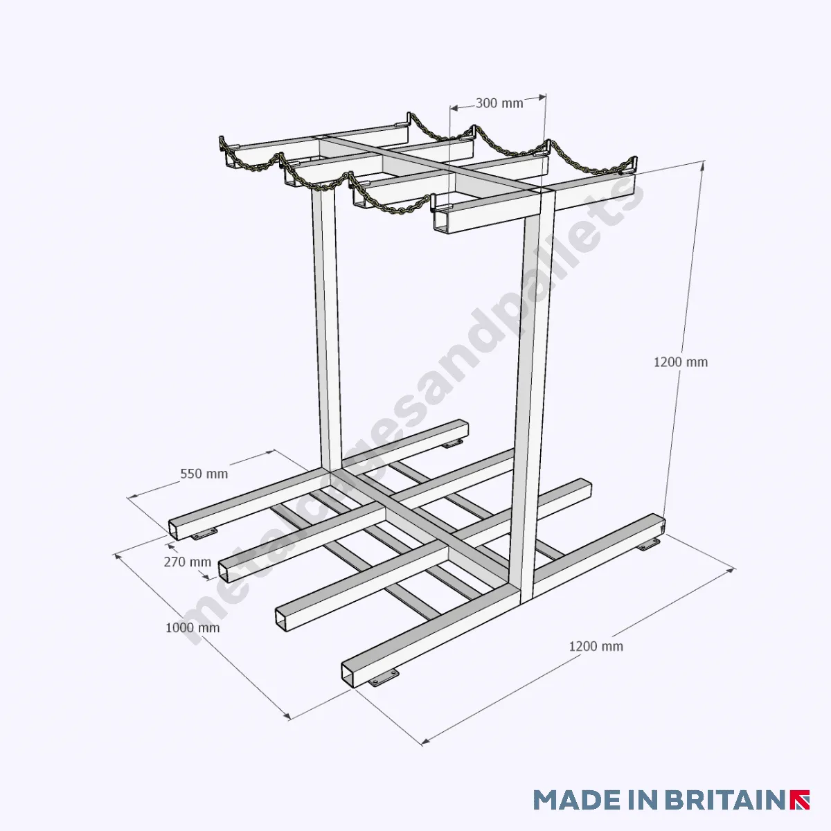 Heavy Duty Gas Bottle Cylinder Floor Stand (1, 3 or 6 Cylinders)