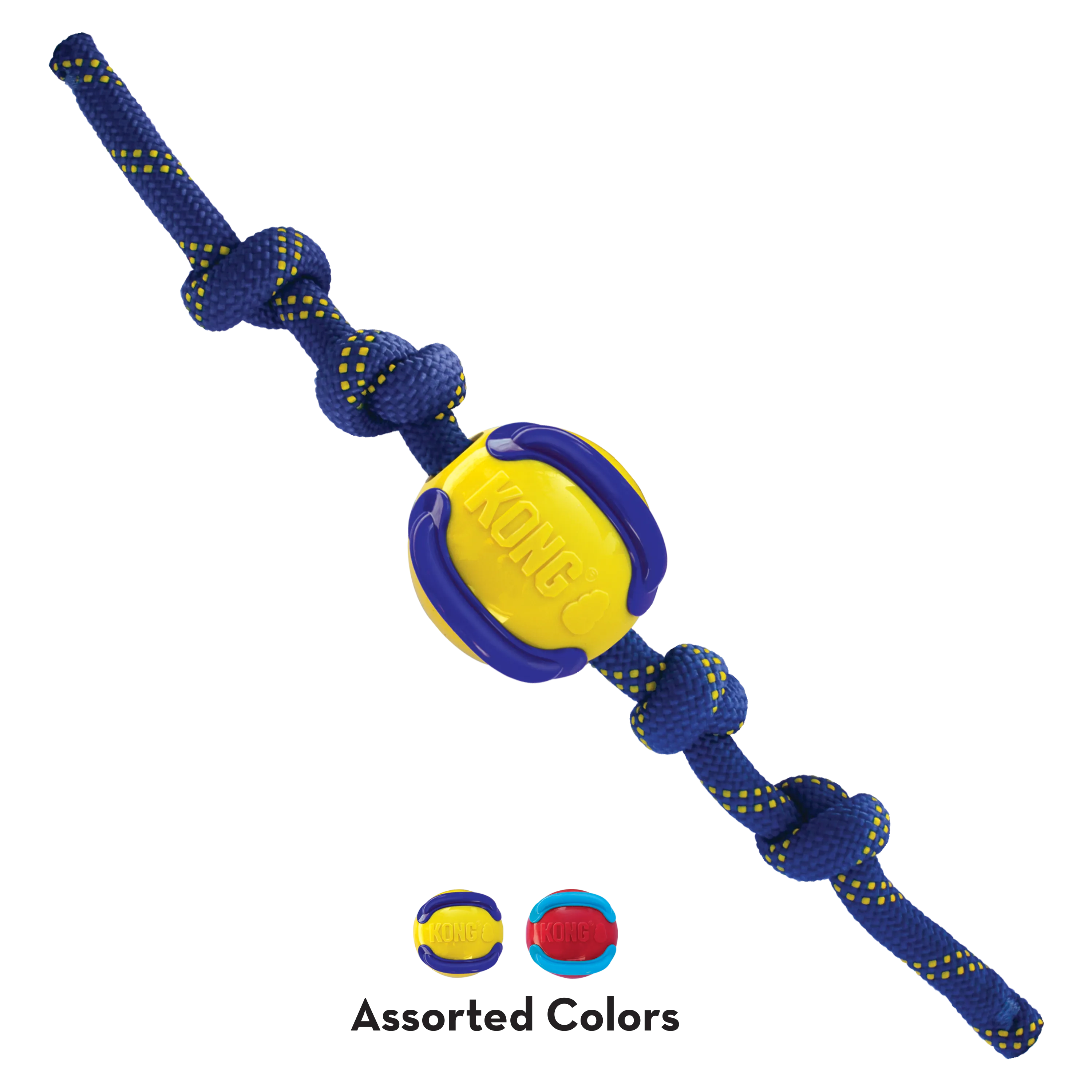 KONG Jaxx Brights Ball W/Rope Assorted Dog Toys
