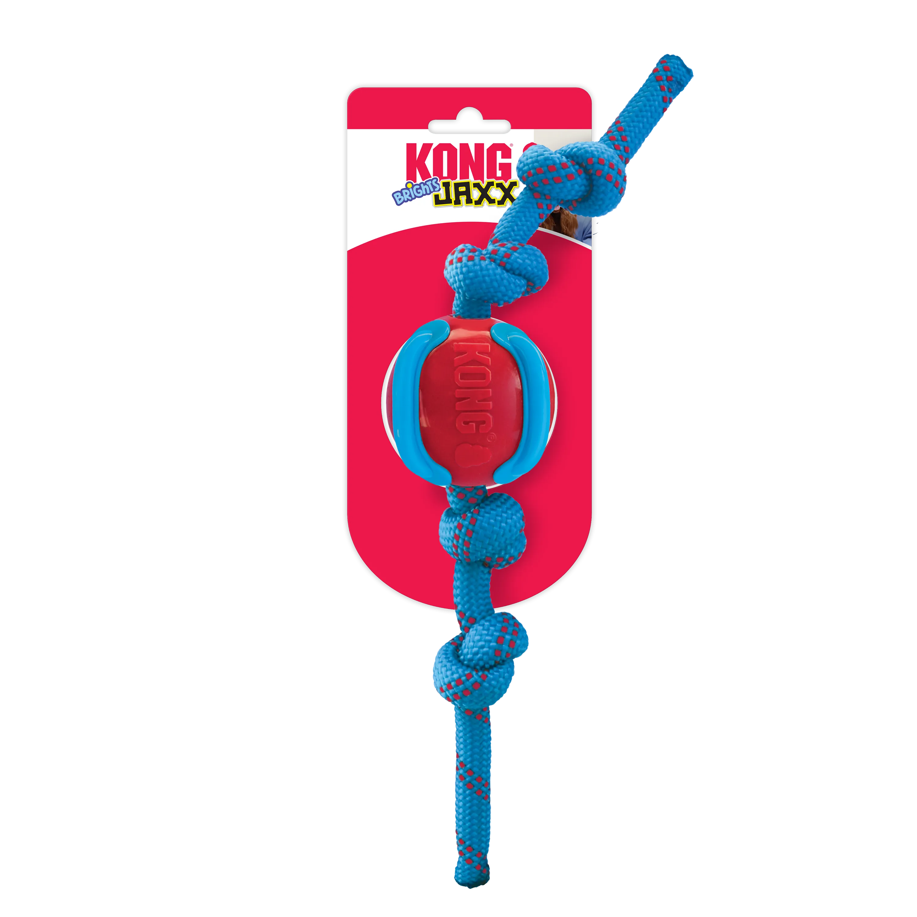KONG Jaxx Brights Ball W/Rope Assorted Dog Toys