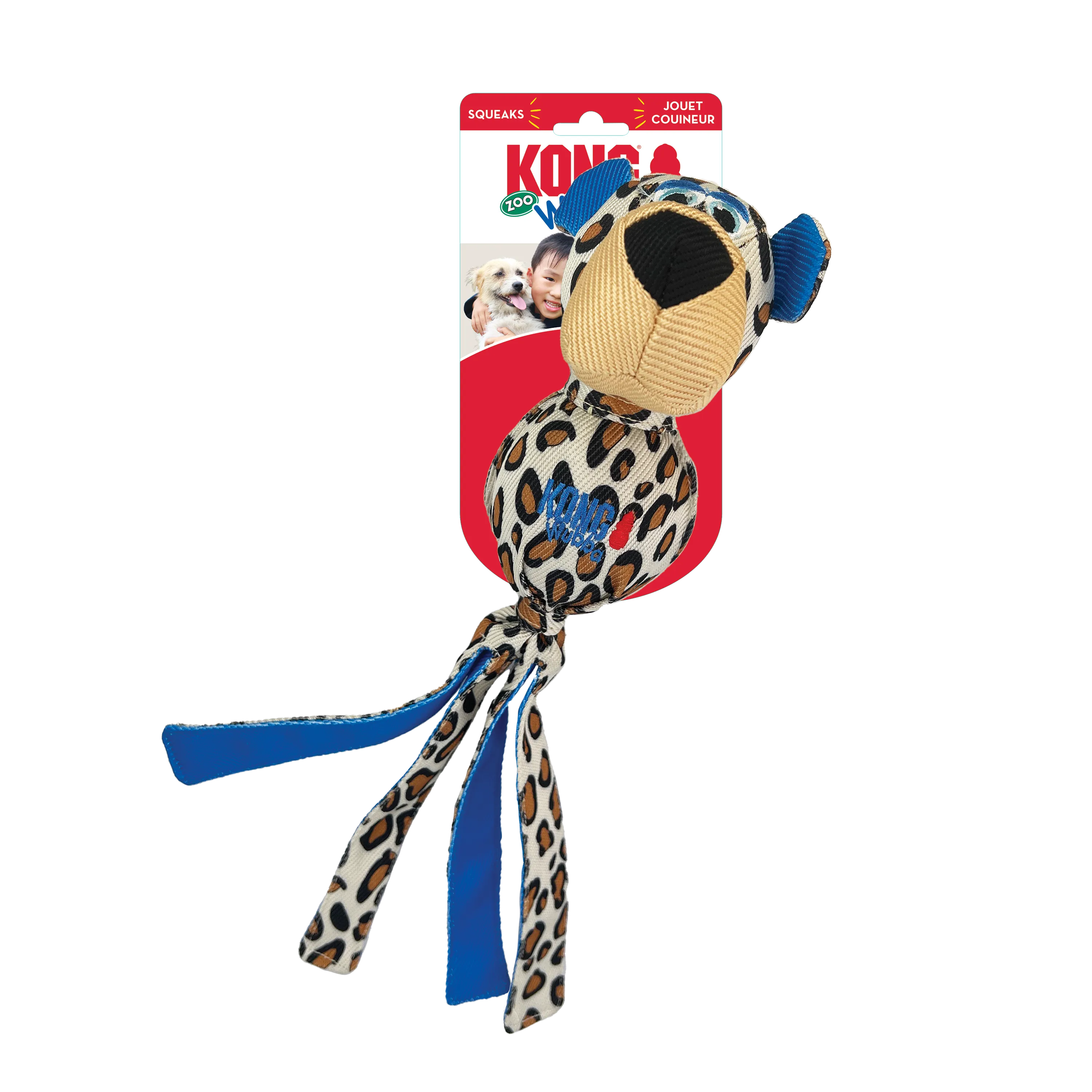 KONG Wubba Zoo Cheetah Plush Dog Toy