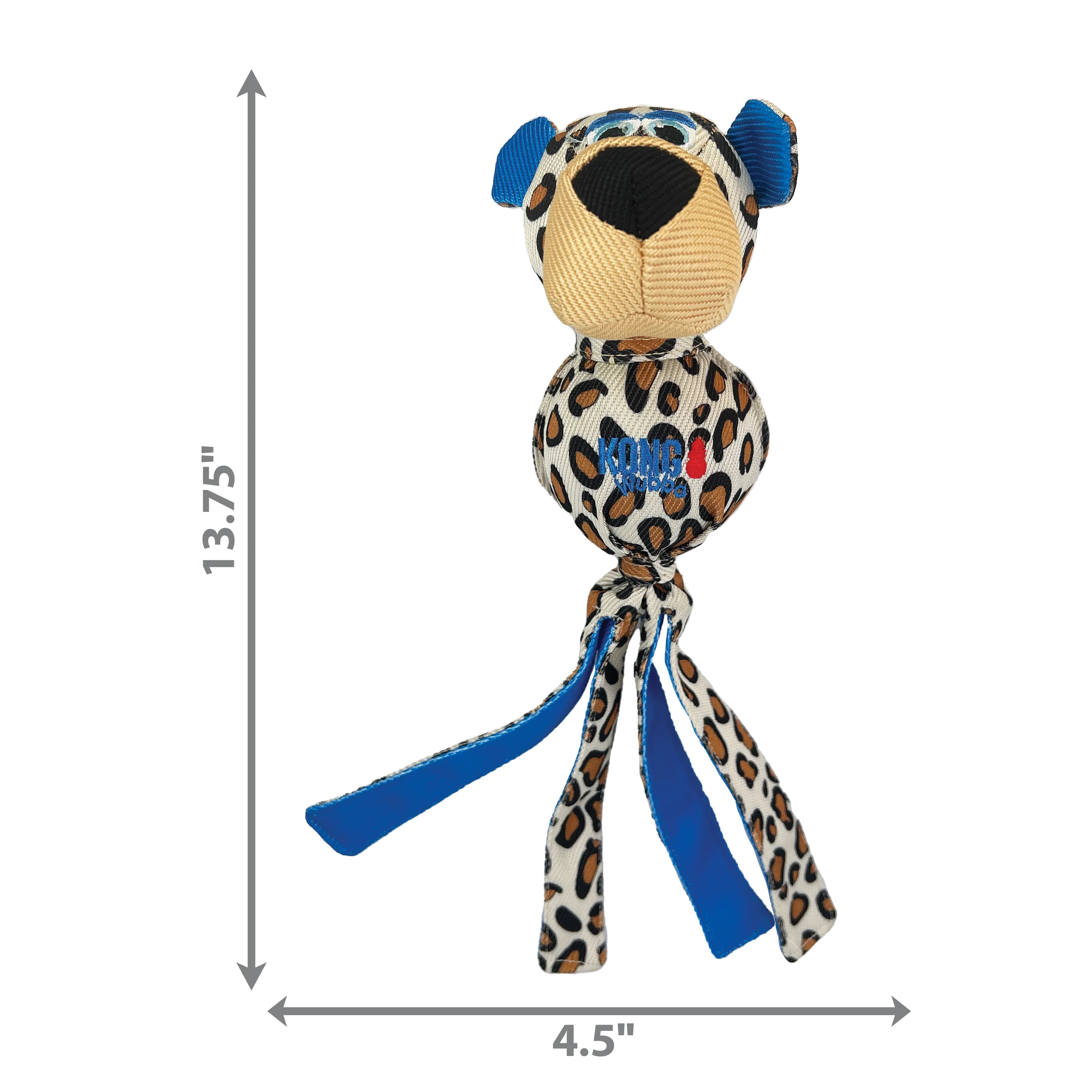 KONG Wubba Zoo Cheetah Plush Dog Toy