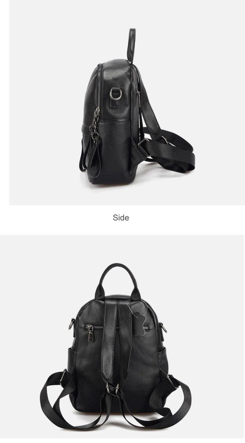 Leather Vintage Women Backpack Daily Holiday Knapsack Casual Travel Bags Girl's Schoolbag