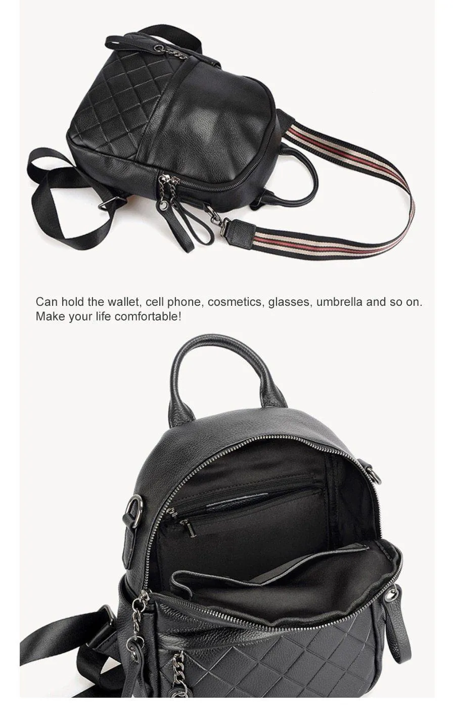 Leather Vintage Women Backpack Daily Holiday Knapsack Casual Travel Bags Girl's Schoolbag