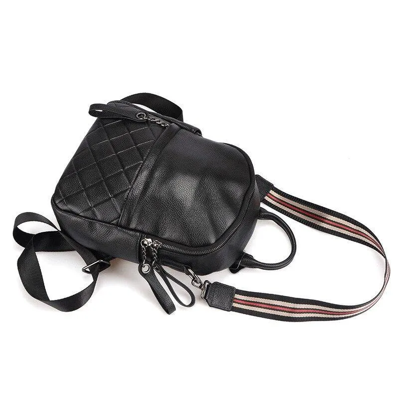Leather Vintage Women Backpack Daily Holiday Knapsack Casual Travel Bags Girl's Schoolbag