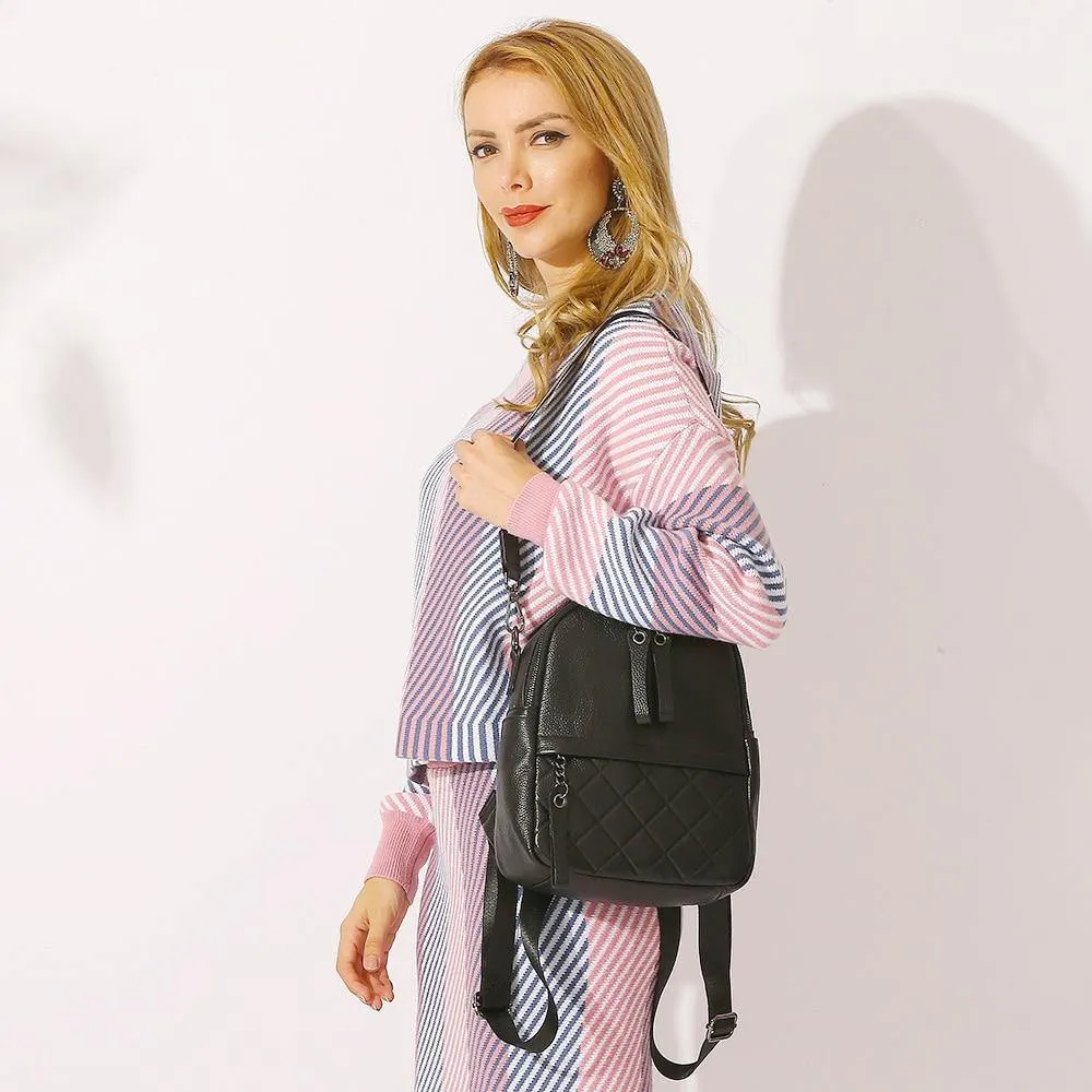 Leather Vintage Women Backpack Daily Holiday Knapsack Casual Travel Bags Girl's Schoolbag