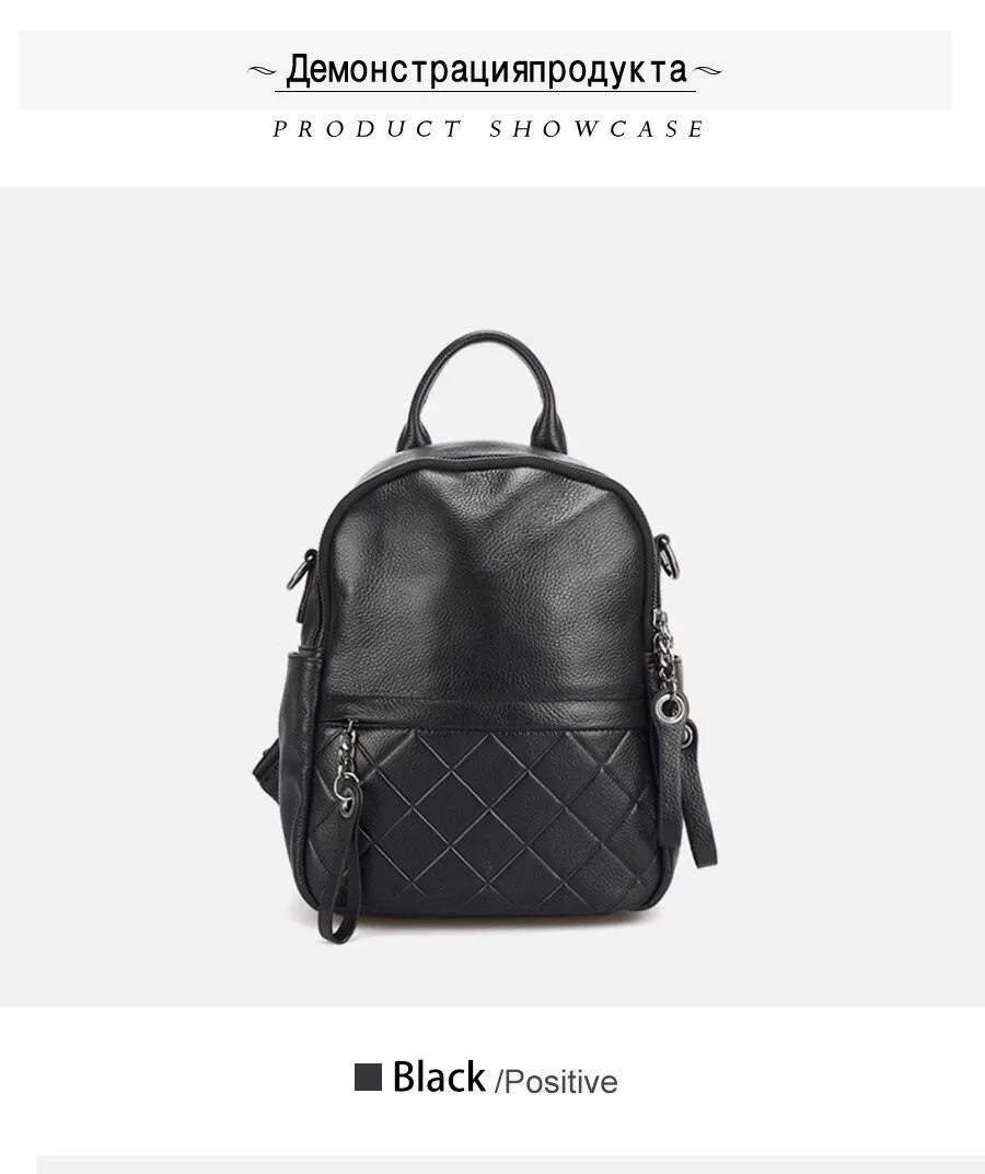 Leather Vintage Women Backpack Daily Holiday Knapsack Casual Travel Bags Girl's Schoolbag