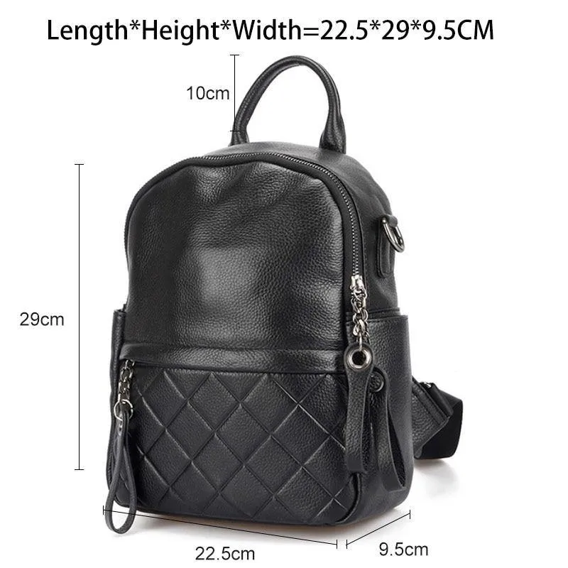 Leather Vintage Women Backpack Daily Holiday Knapsack Casual Travel Bags Girl's Schoolbag
