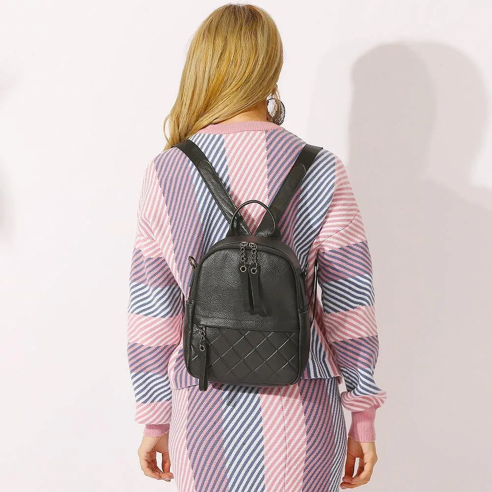 Leather Vintage Women Backpack Daily Holiday Knapsack Casual Travel Bags Girl's Schoolbag