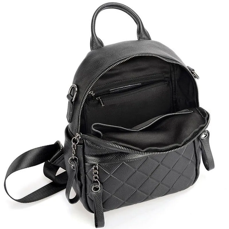 Leather Vintage Women Backpack Daily Holiday Knapsack Casual Travel Bags Girl's Schoolbag