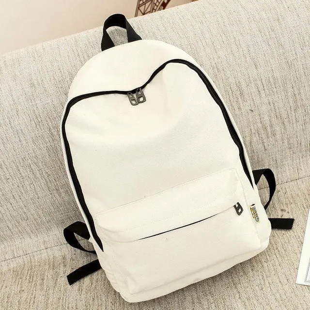 Lemon Kitten Simple Canvas Backpack