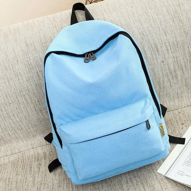 Lemon Kitten Simple Canvas Backpack