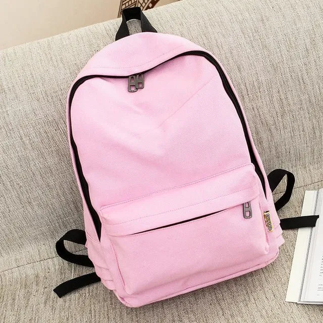 Lemon Kitten Simple Canvas Backpack
