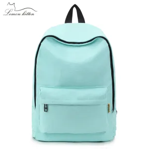 Lemon Kitten Simple Canvas Backpack