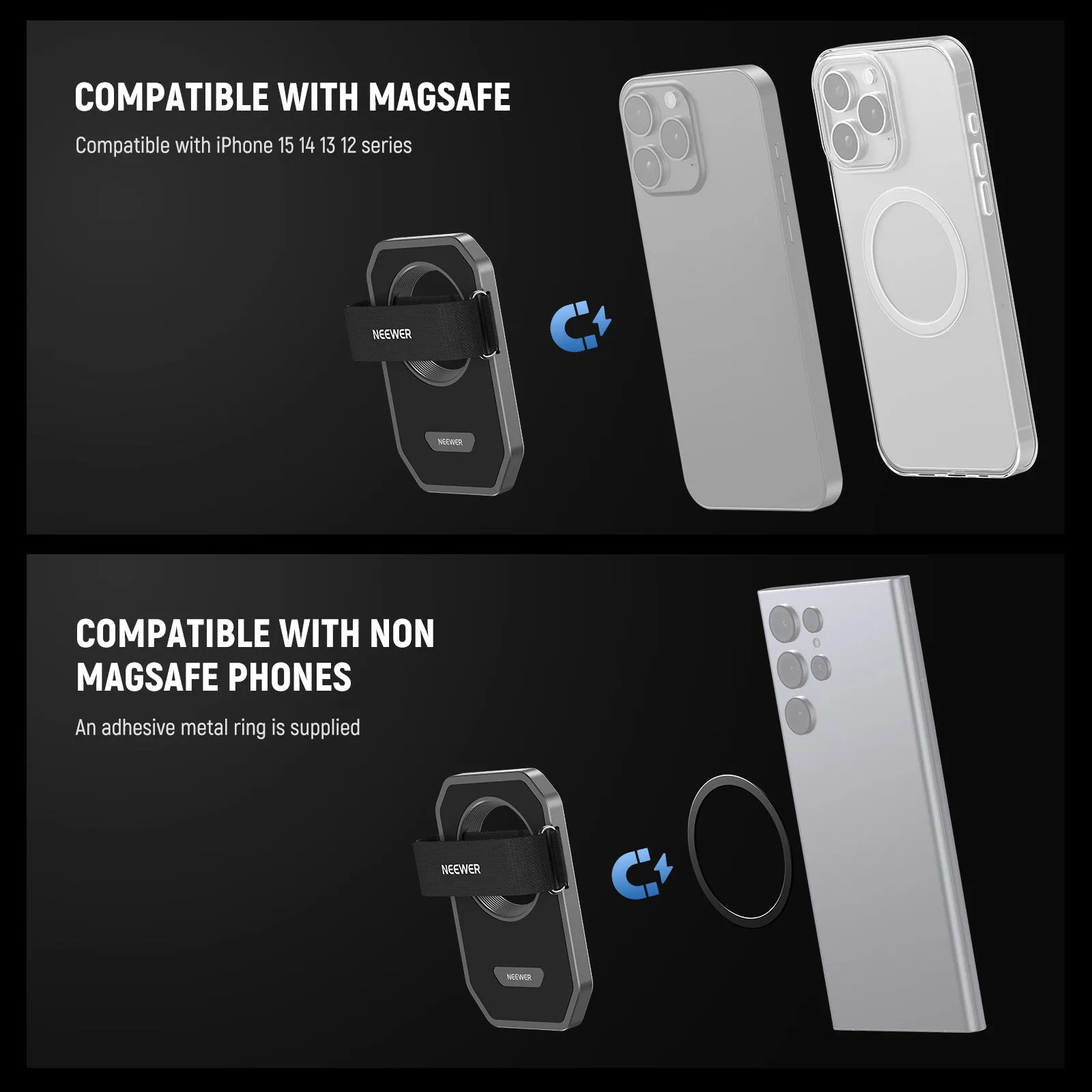 NEEWER PA040 Magnetic SSD Holder For MagSafe iPhone 16 15 Pro Max