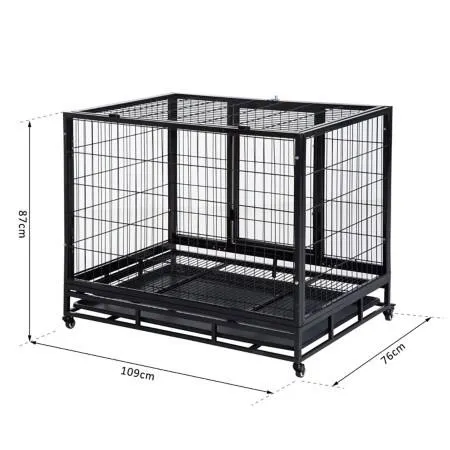 PawHut Dog Cage Black 760 mm x 1090 mm x 870 mm