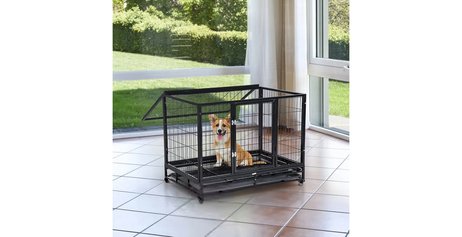 PawHut Dog Cage D02-020 750 x 920 x 620 mm Black