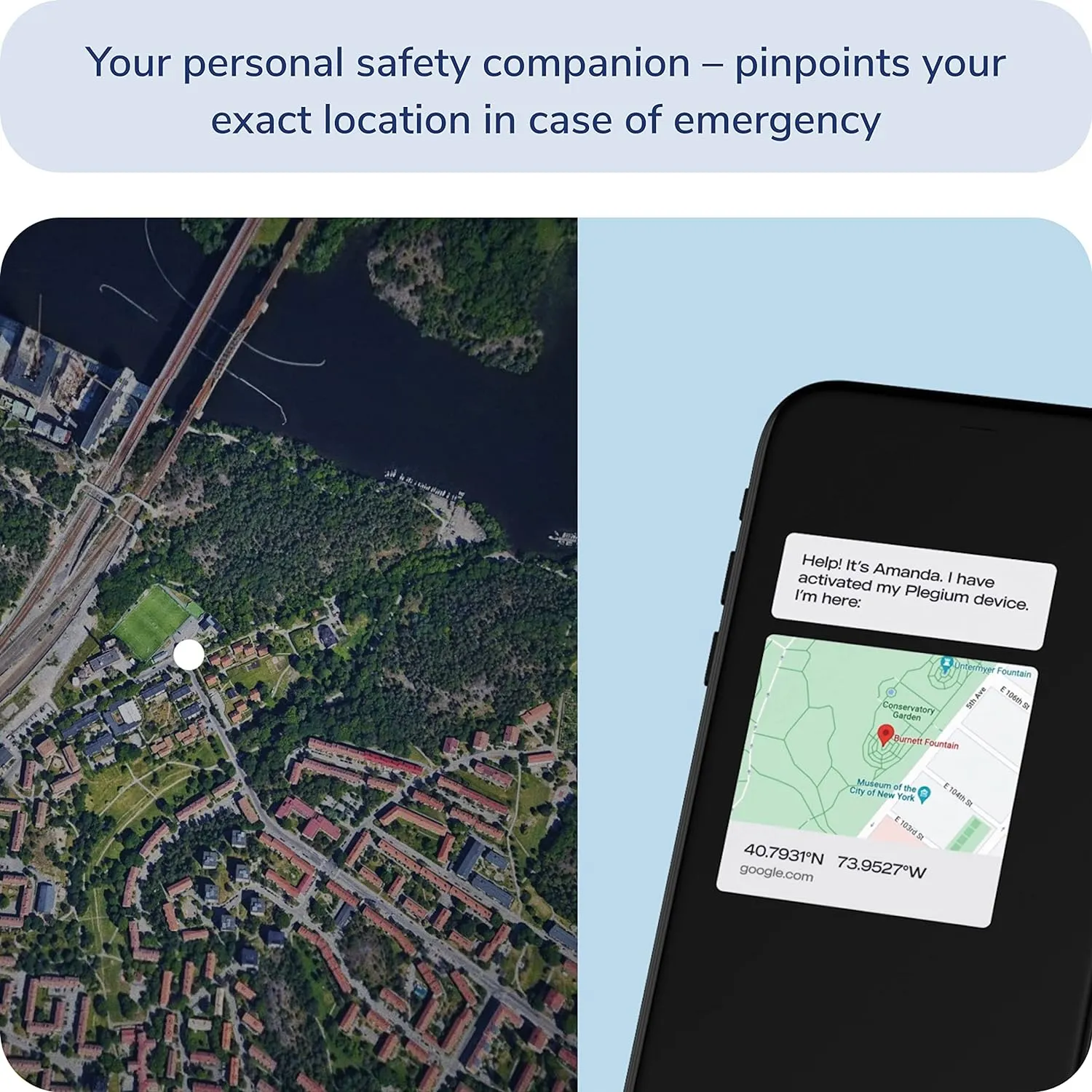 Plegium Smart Emergency Button Personal Wearable GPS Tracker Panic Alarm