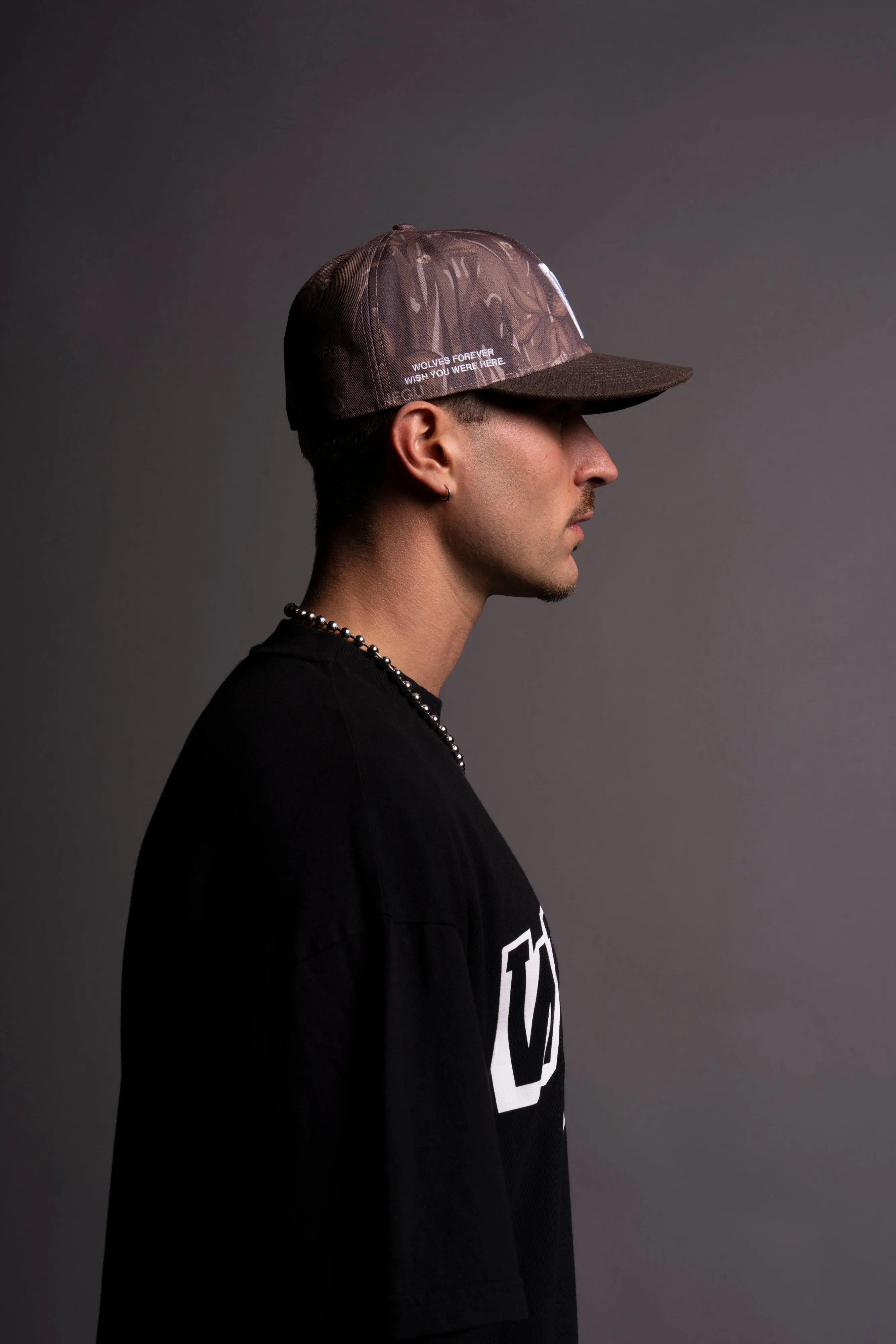 "W" Stairs Fitted Hat in Oak Norse Camo
