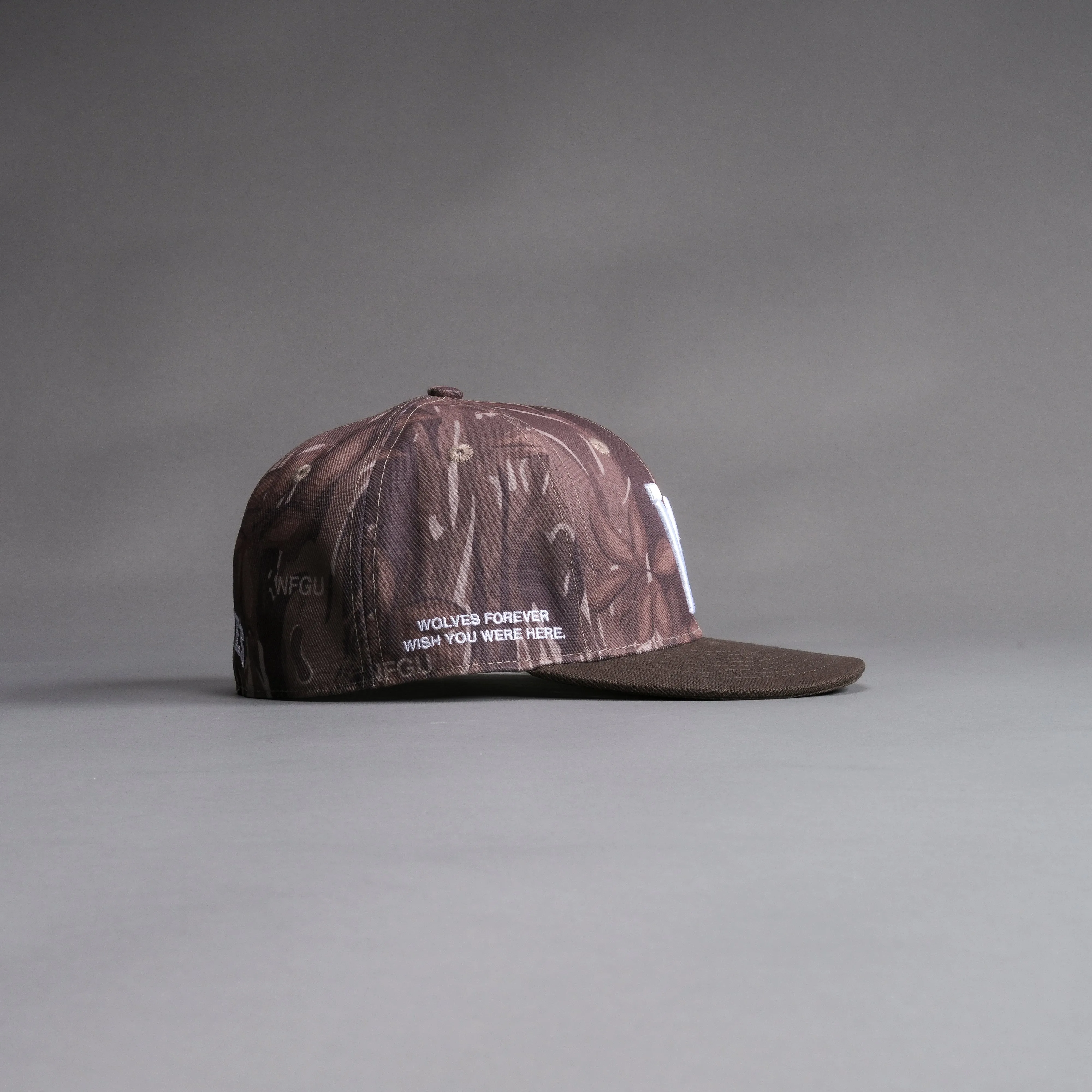 "W" Stairs Fitted Hat in Oak Norse Camo